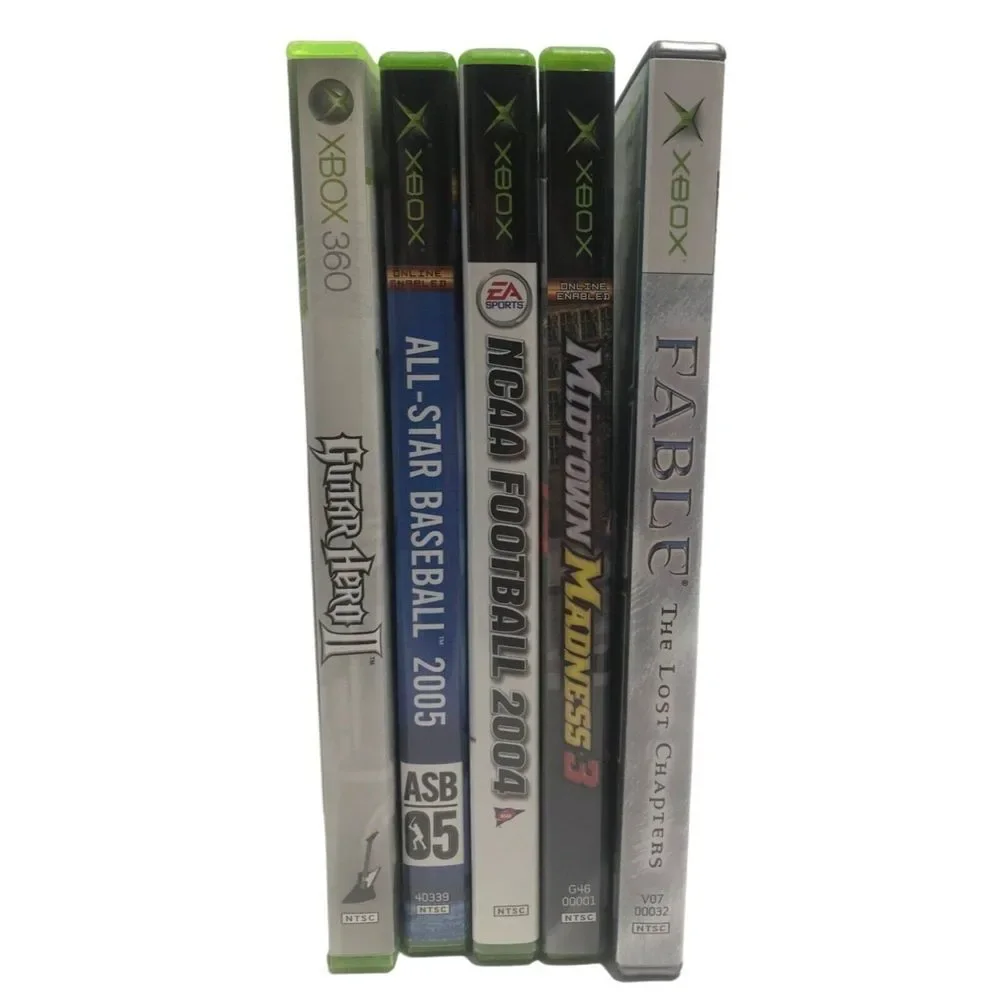 XBox Xbox360 Lot of‎ 5 Random Games Untested Baseball Football Cars Fable Guitar